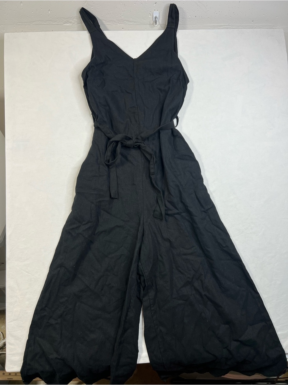 Dip Black Wide Leg Tie Waist Jumpsuit V-Neck